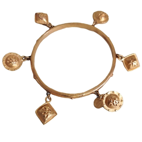 Vintage 80s Designer Ines de la Fressange Logo Charms Bracelet - Picture 16 of 16